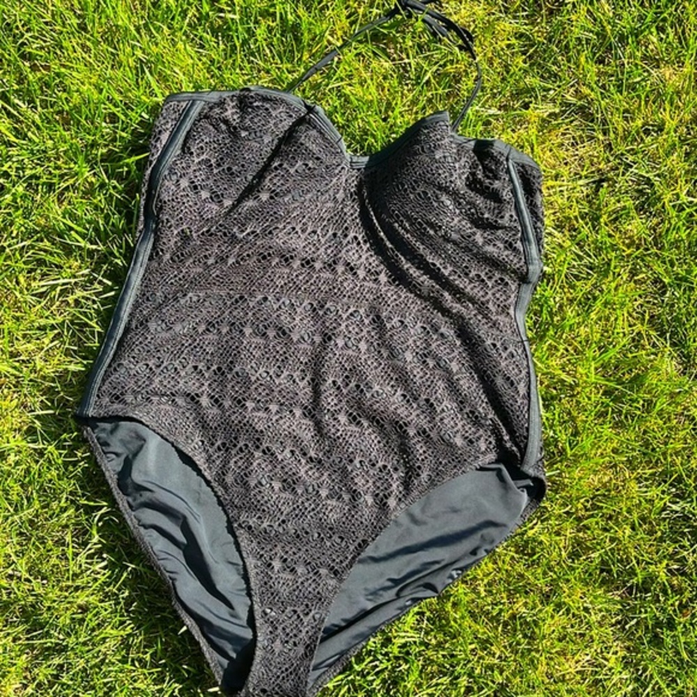 Bathing suit women’s‎ plus size one piece Boohoo swim plus black lace women’s 18
